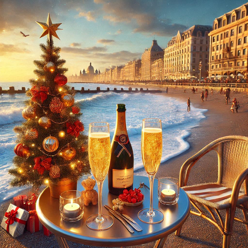 Celebrate christmas by the beach with sparkling drinks Celebrate christmas by the beach with sparkling drinks