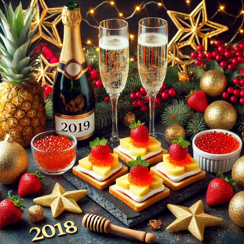 Dessert table with sparkling drinks and decor Dessert table with sparkling drinks and decor