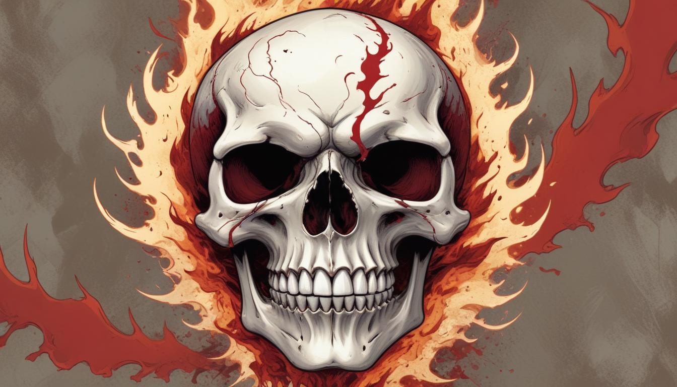 Skull in flames creates powerful imagery Skull in flames creates powerful imagery