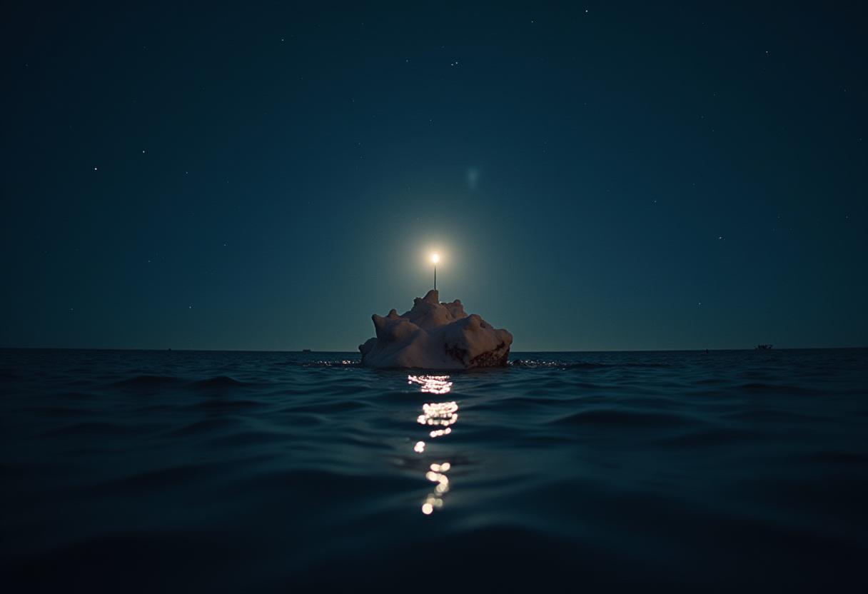 Moonlight reflecting off a calm ocean at night Moonlight reflecting off a calm ocean at night