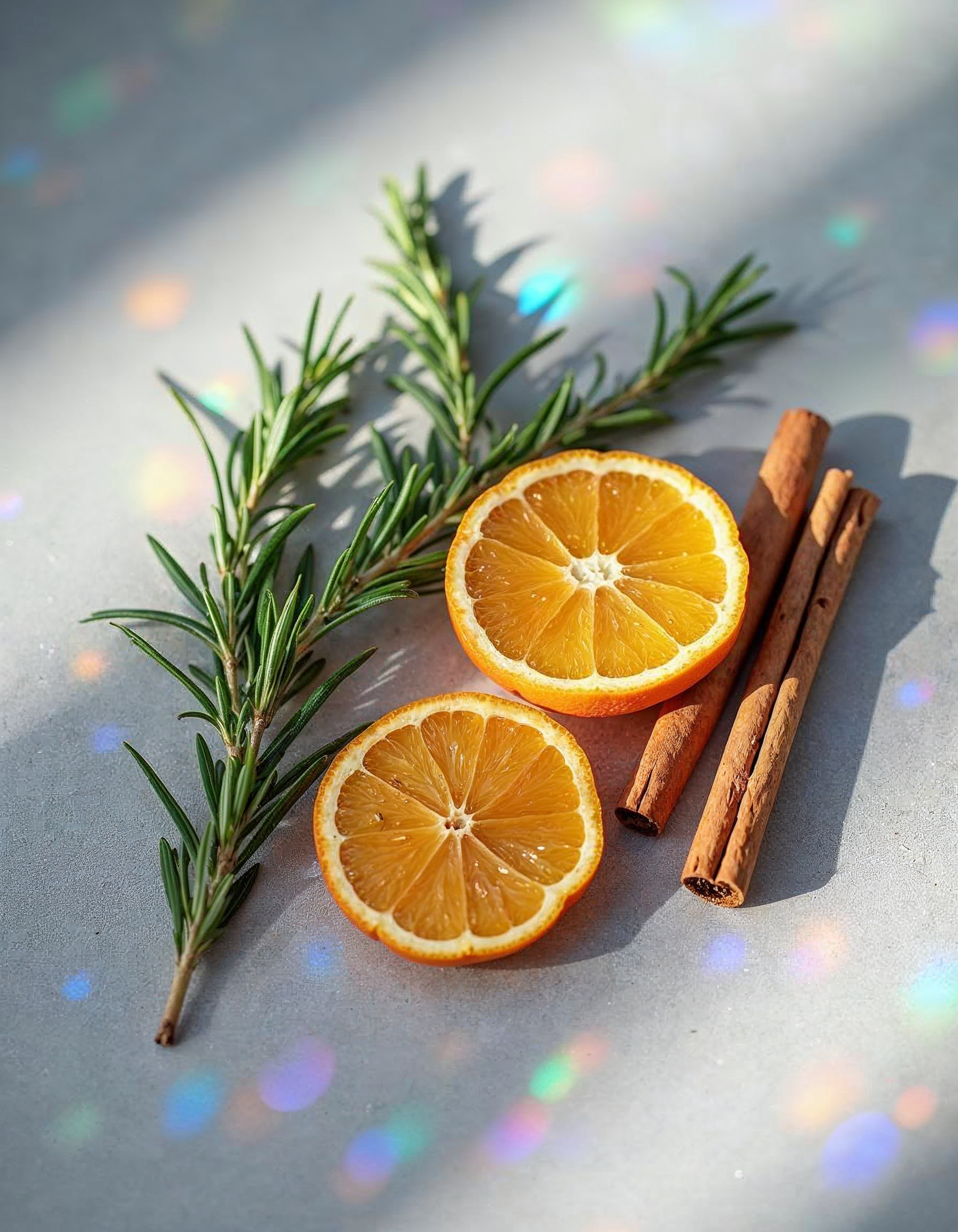 Fresh herbs and citrus for a fragrant kitchen setting Fresh herbs and citrus for a fragrant kitchen setting