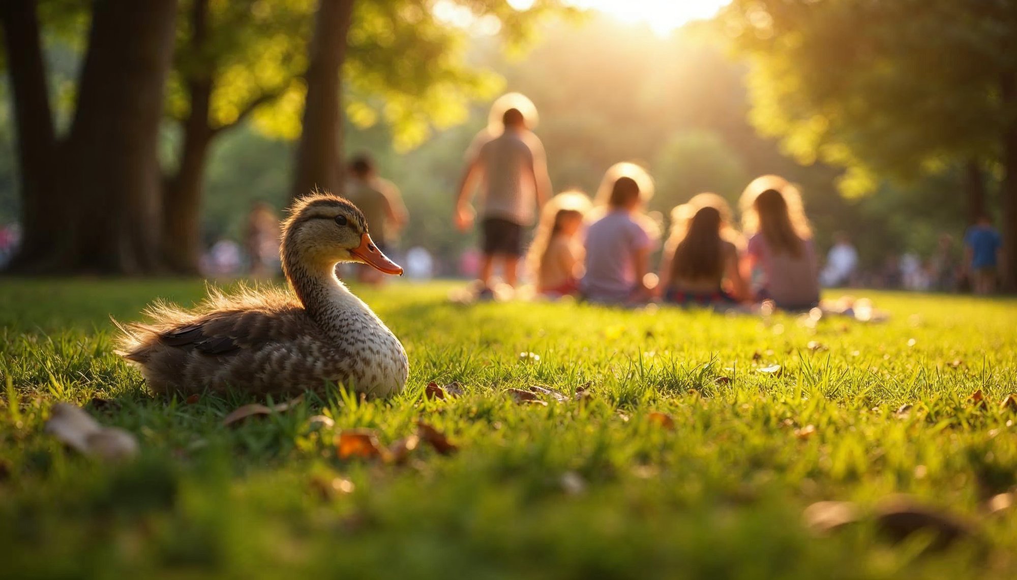 Ducks enjoy peaceful afternoon in a sunny park setting Ducks enjoy peaceful afternoon in a sunny park setting