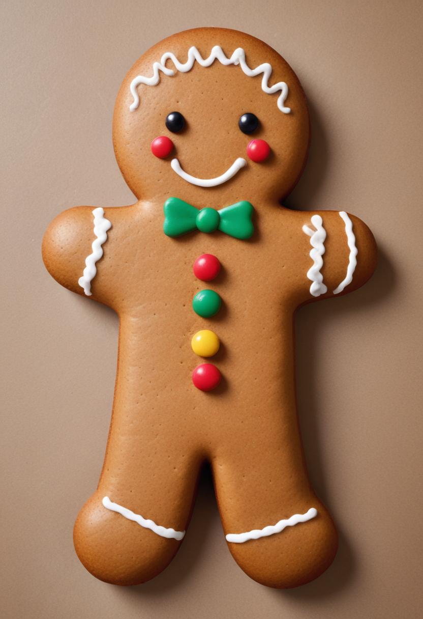 Holiday gingerbread cookie with colorful icing Holiday gingerbread cookie with colorful icing