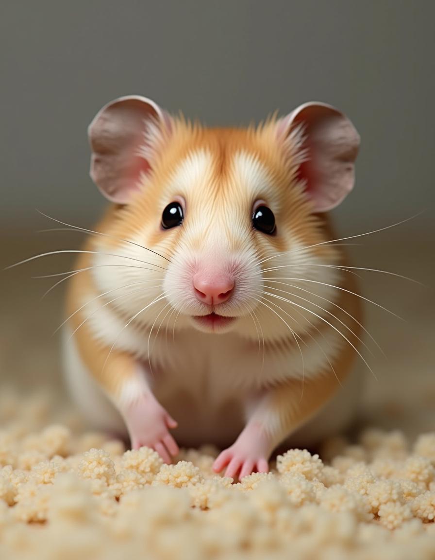 Cute hamster exploring soft bedding at home Cute hamster exploring soft bedding at home