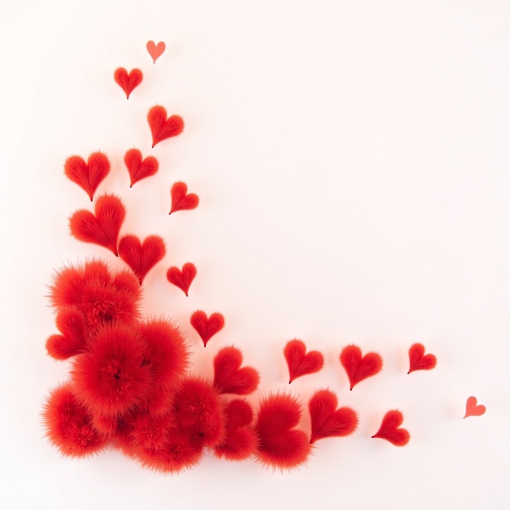 Colorful hearts create a vibrant corner display