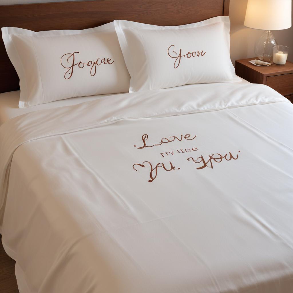 Elegant bedding with personalized pillowcases and comforter Elegant bedding with personalized pillowcases and comforter