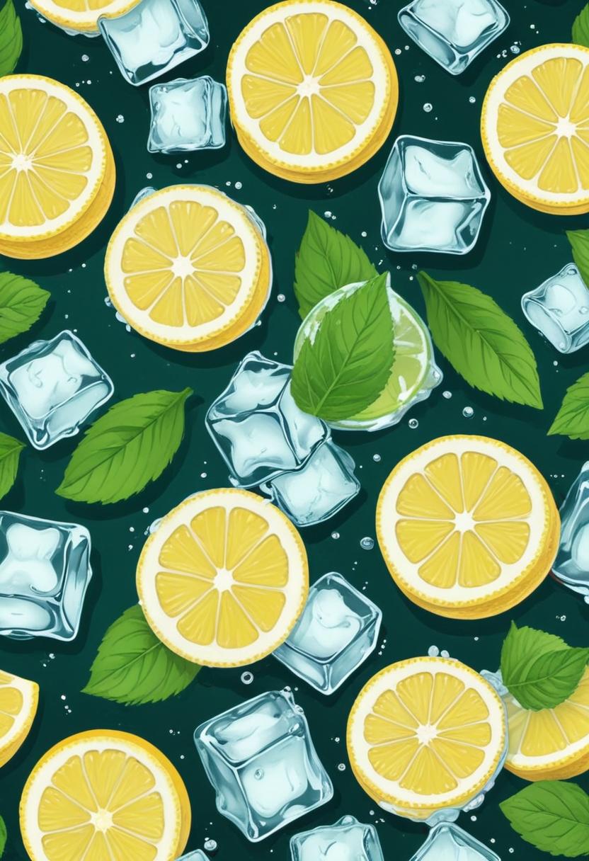 Lemon Slices with Ice and Mint Lemon Slices with Ice and Mint