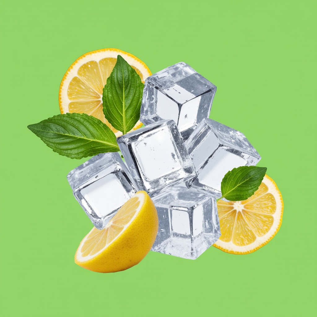 Lemon Slices with Ice Cubes and Mint Lemon Slices with Ice Cubes and Mint
