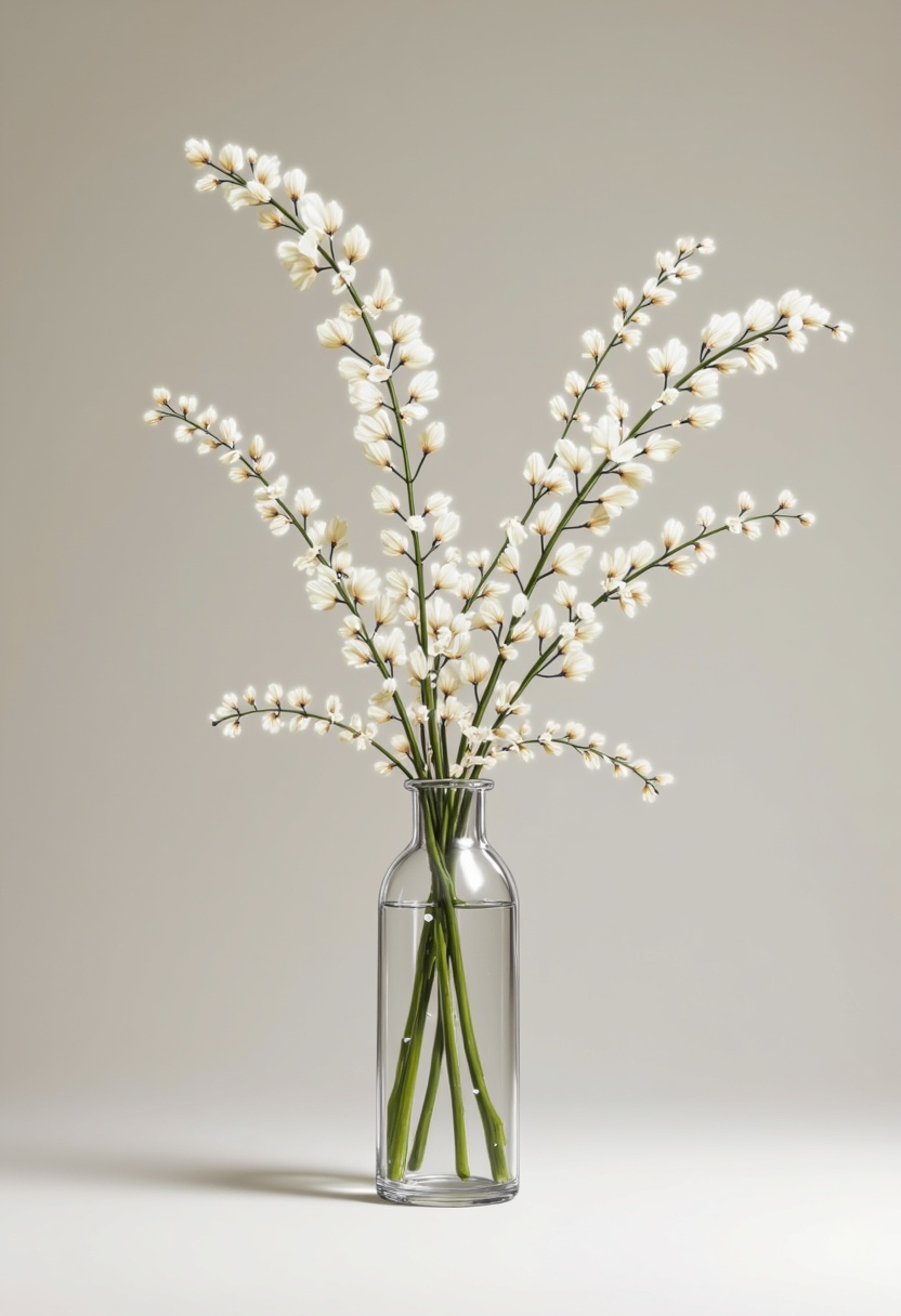 Beautiful white flowers in a clear glass vase Beautiful white flowers in a clear glass vase