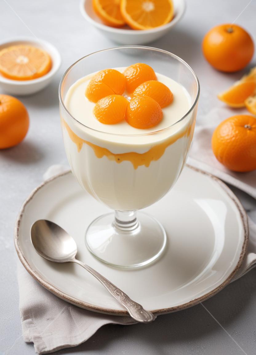 Citrus cream dessert on display. delicious! Citrus cream dessert on display. delicious!