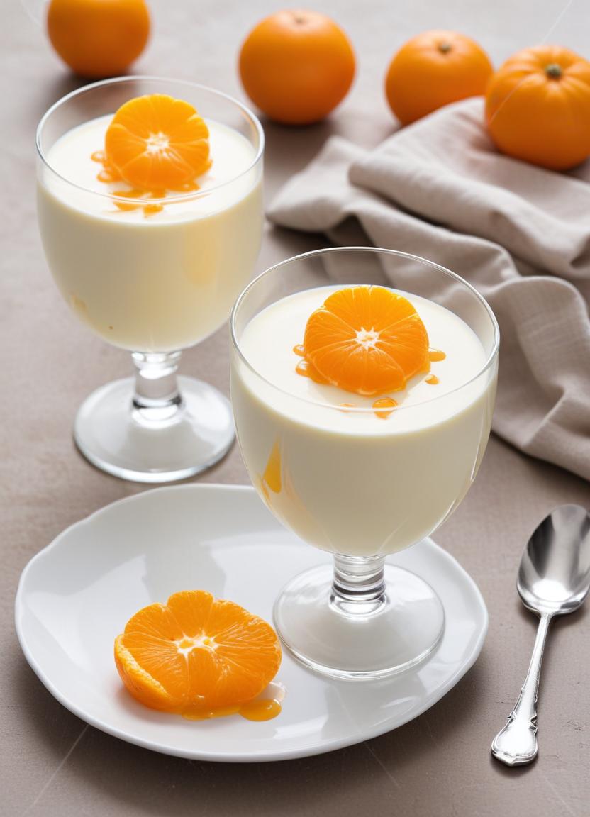 Delicious citrus dessert served elegantly in glass cups Delicious citrus dessert served elegantly in glass cups