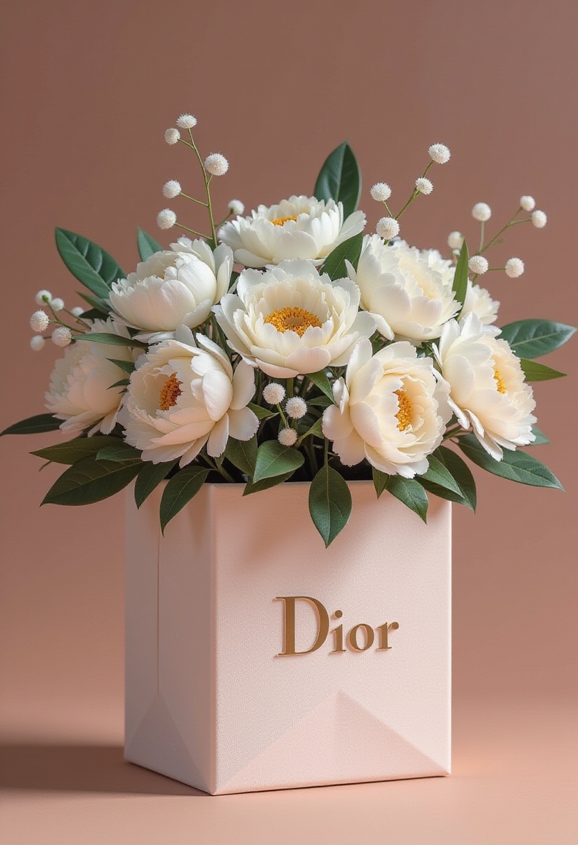 Elegant floral arrangement in a decorative box Elegant floral arrangement in a decorative box