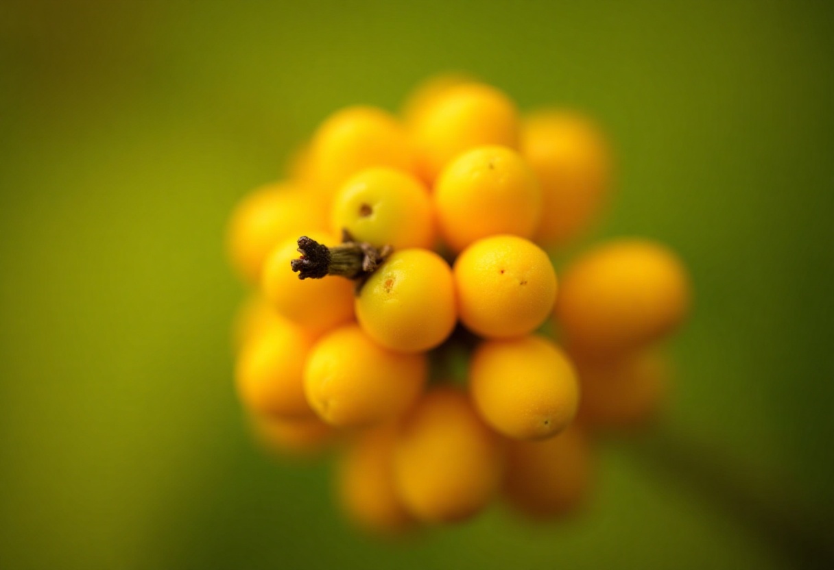 Yellow berries in focus with a blurred background Yellow berries in focus with a blurred background