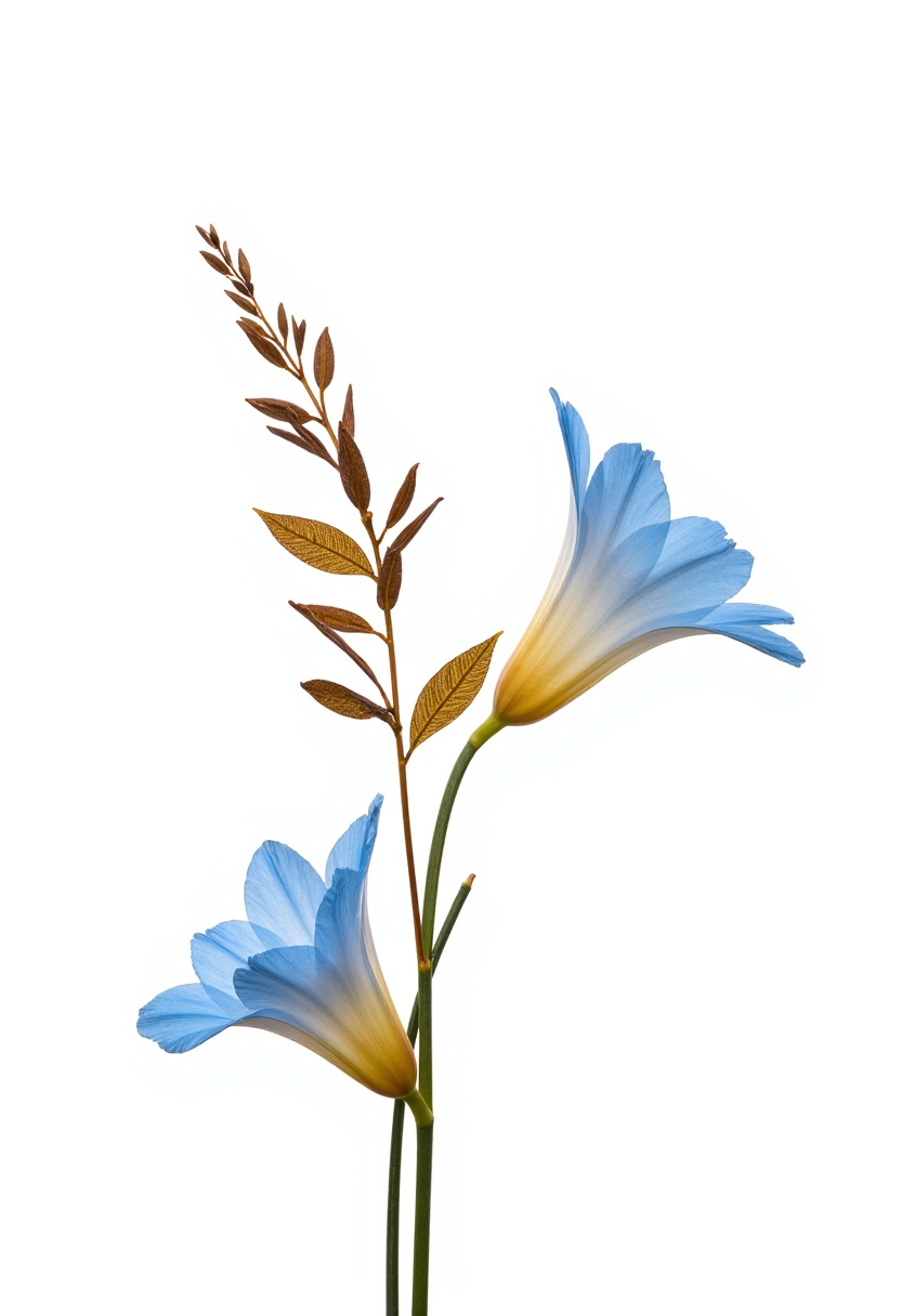 Delicate blue flowers in a minimalist setting Delicate blue flowers in a minimalist setting