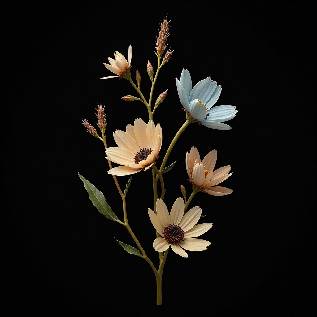 Delicate floral arrangement on a dark background Delicate floral arrangement on a dark background
