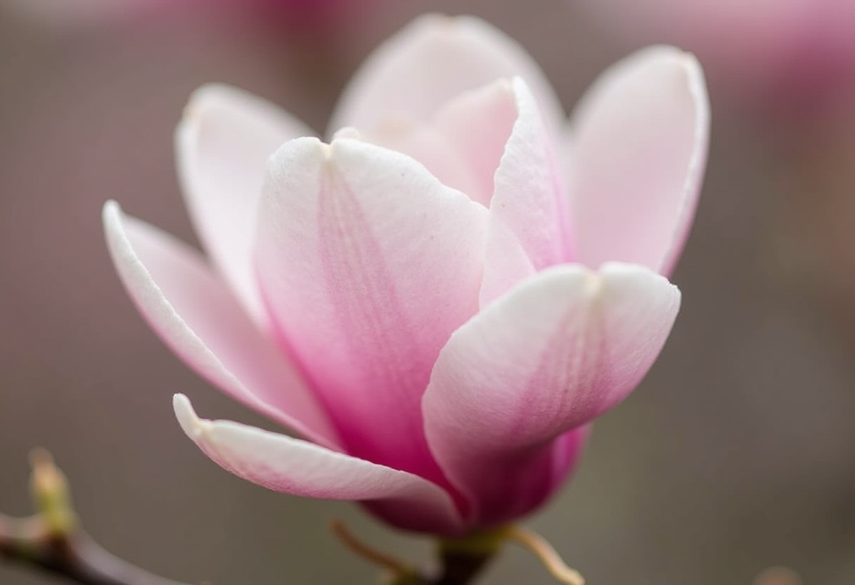 Delicate pink magnolia flower blooming in springtime Delicate pink magnolia flower blooming in springtime