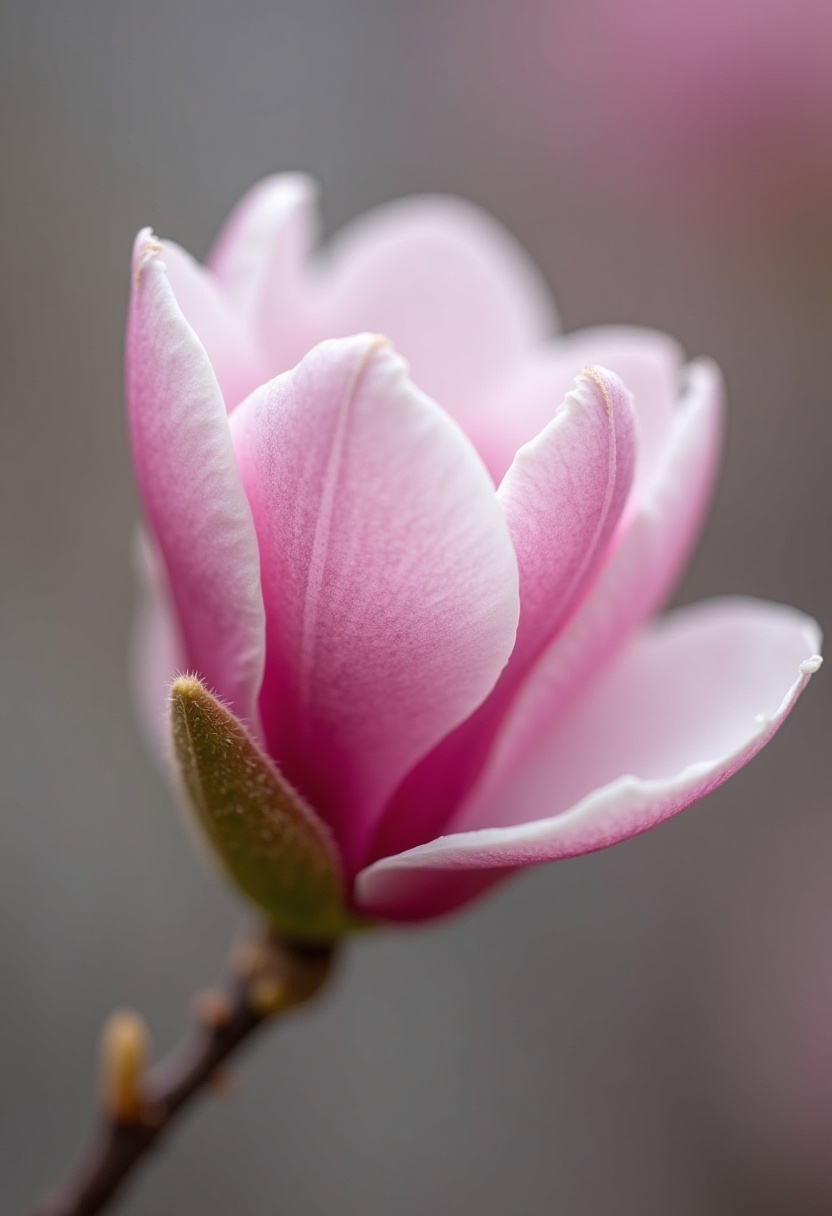Pink magnolia flower in bloom during spring season Pink magnolia flower in bloom during spring season