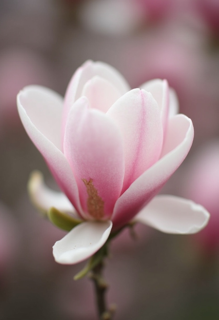 Magnolia flower blooming in a vibrant garden setting Magnolia flower blooming in a vibrant garden setting