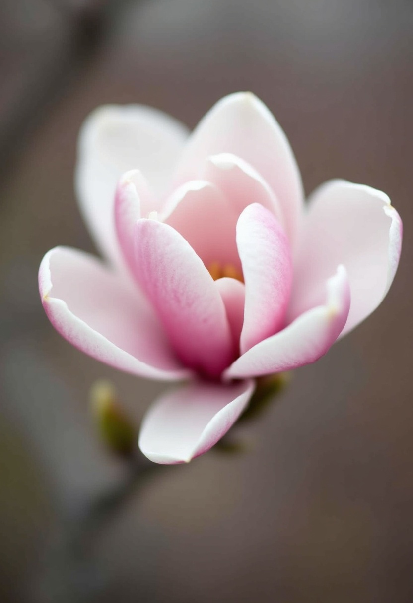 Blooming magnolia flower in soft pink hues during spring Blooming magnolia flower in soft pink hues during spring
