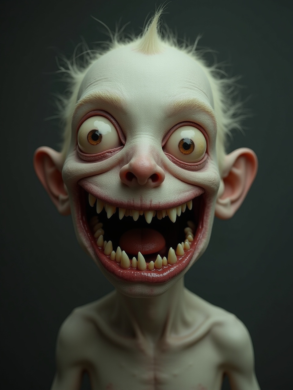 Monster with quirky features and creepy grin Monster with quirky features and creepy grin