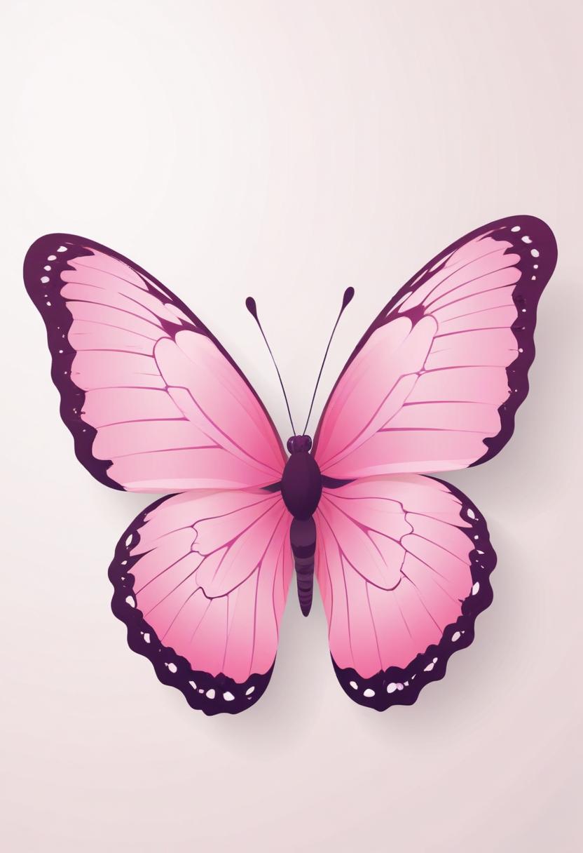 Vibrant pink butterfly with intricate wing details Vibrant pink butterfly with intricate wing details