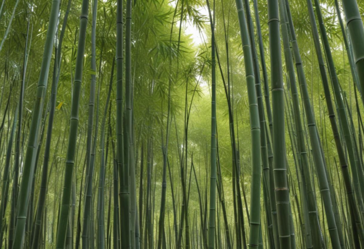 Exploring a lush bamboo forest in the morning light Exploring a lush bamboo forest in the morning light