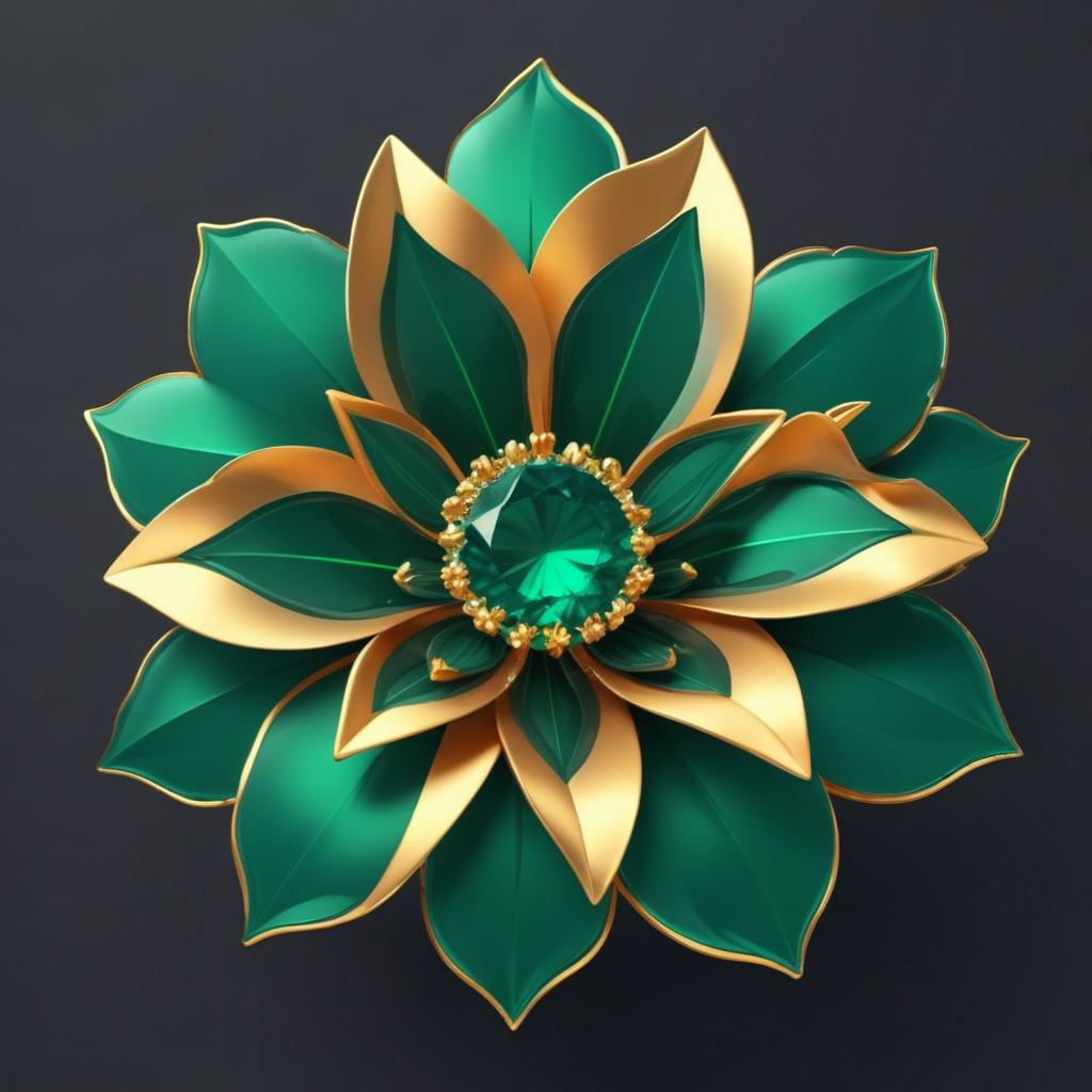 Beautiful green and gold decorative flower design Beautiful green and gold decorative flower design
