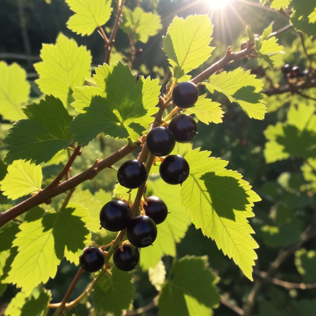 Black currants growing on a sunny day in nature Black currants growing on a sunny day in nature