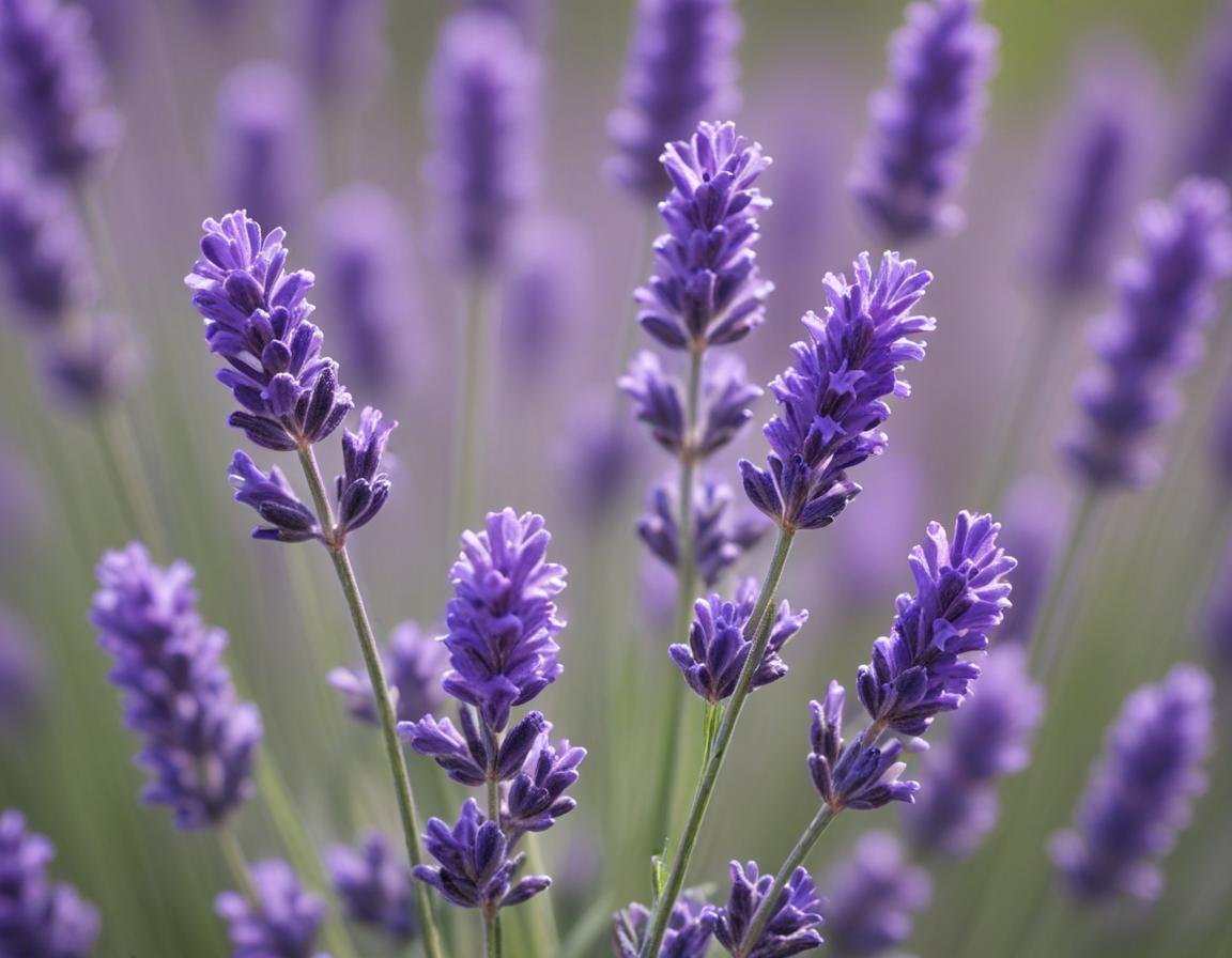 Beautiful lavender blooms in a serene garden setting Beautiful lavender blooms in a serene garden setting