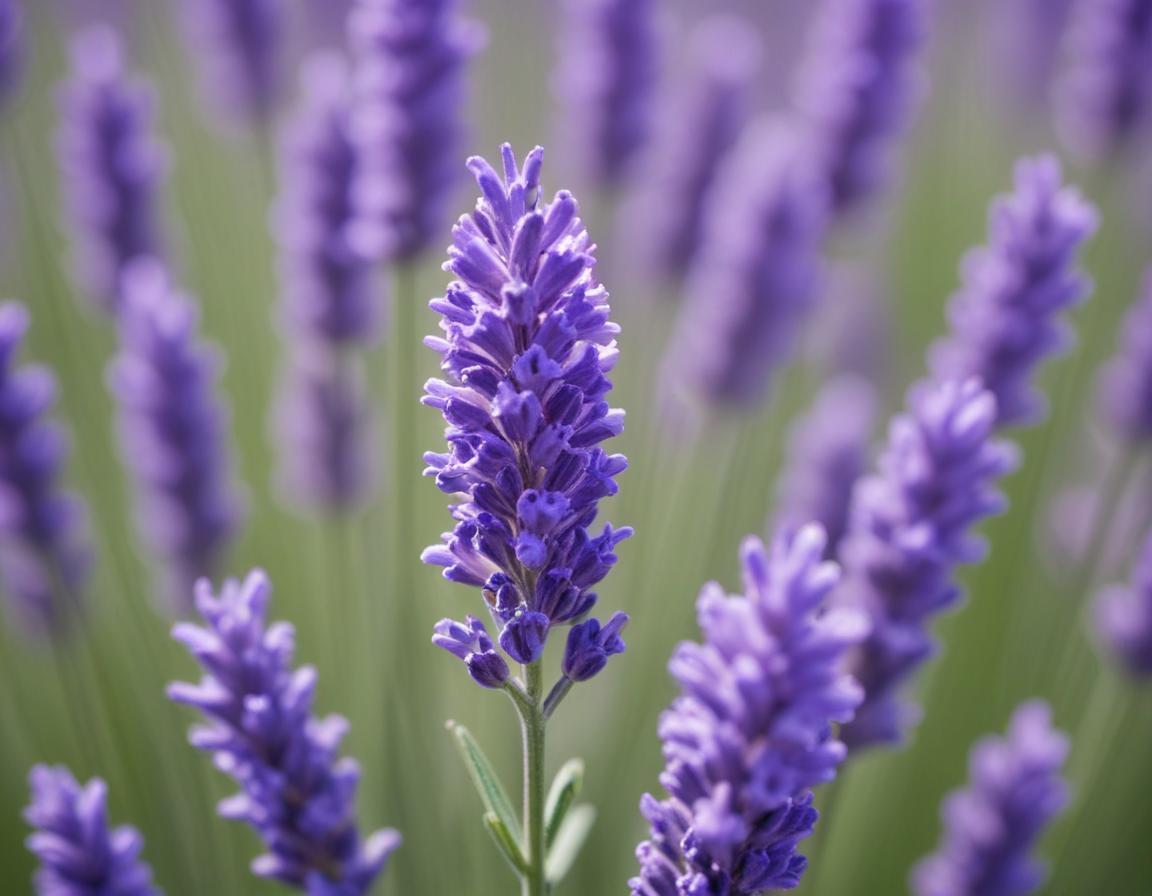 Lavender flowers in a serene field during summer bloom Lavender flowers in a serene field during summer bloom