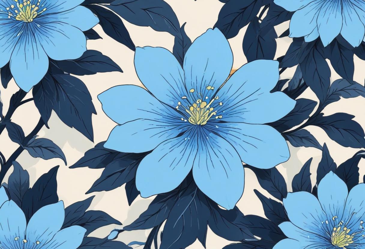 Vibrant blue flowers against a soft background Vibrant blue flowers against a soft background