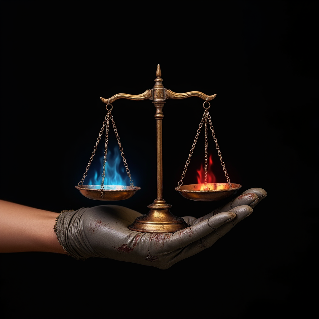 Balancing forces in a symbolic representation of justice Balancing forces in a symbolic representation of justice