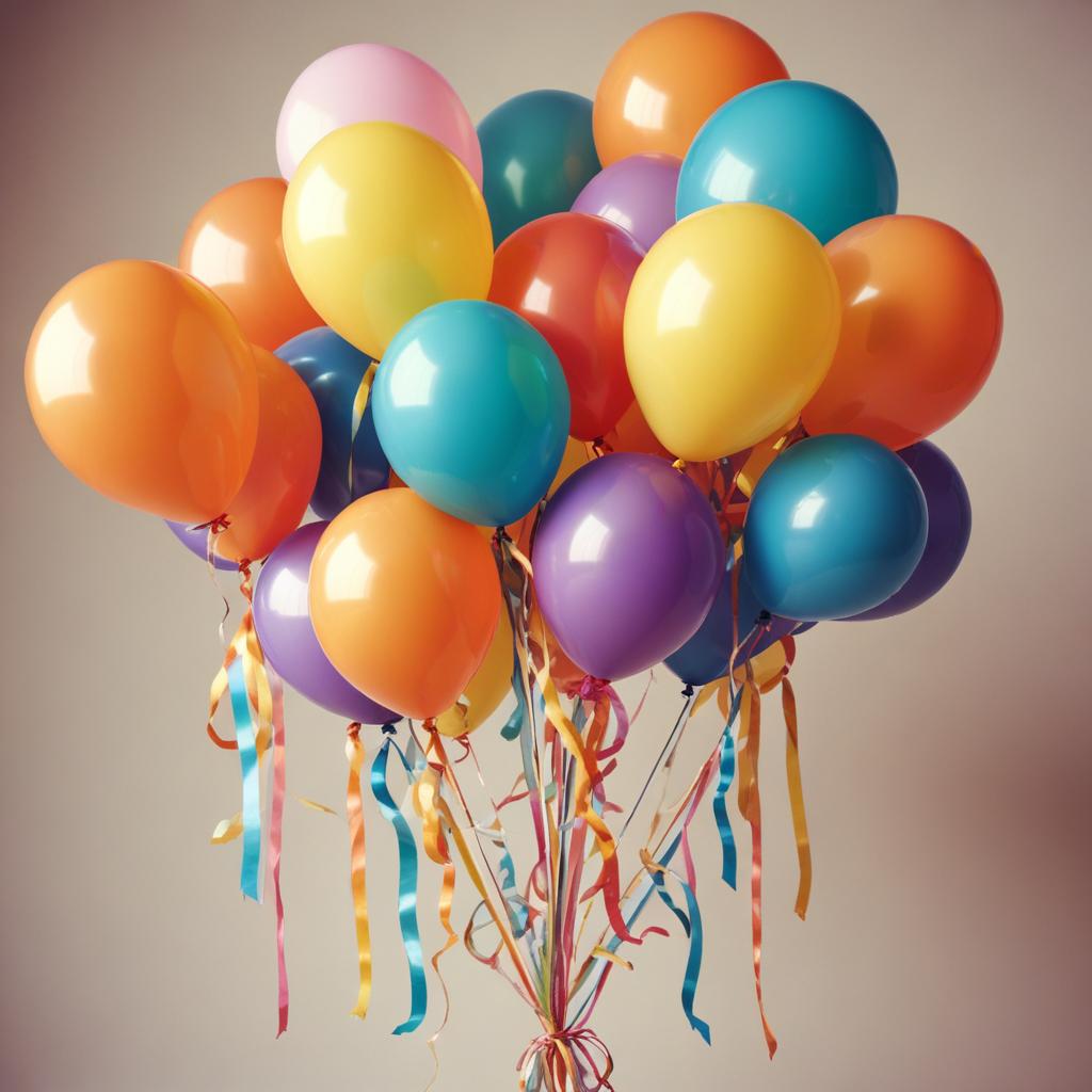 Colorful helium balloons for festive celebrations Colorful helium balloons for festive celebrations