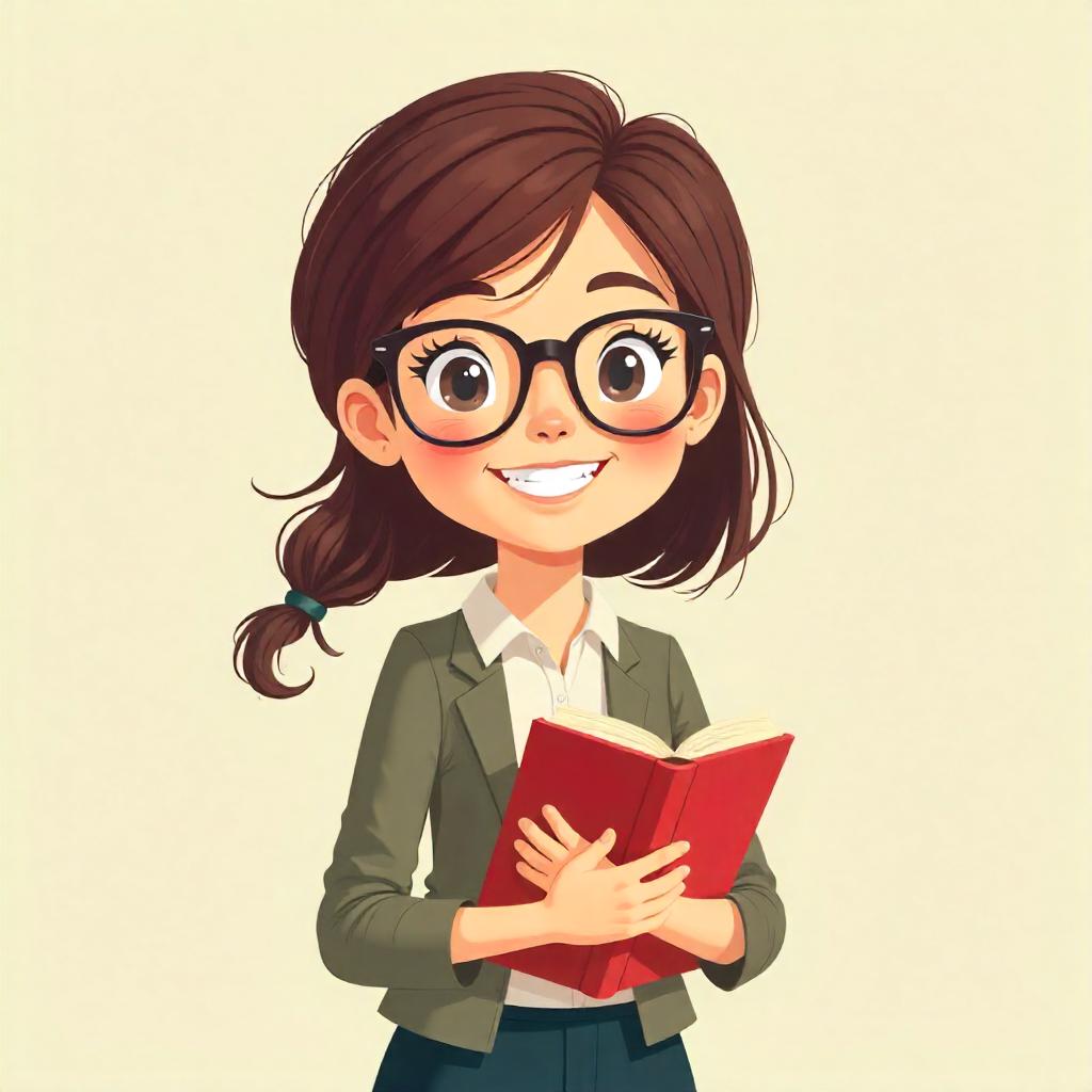 Young girl reading a book and smiling happily Young girl reading a book and smiling happily