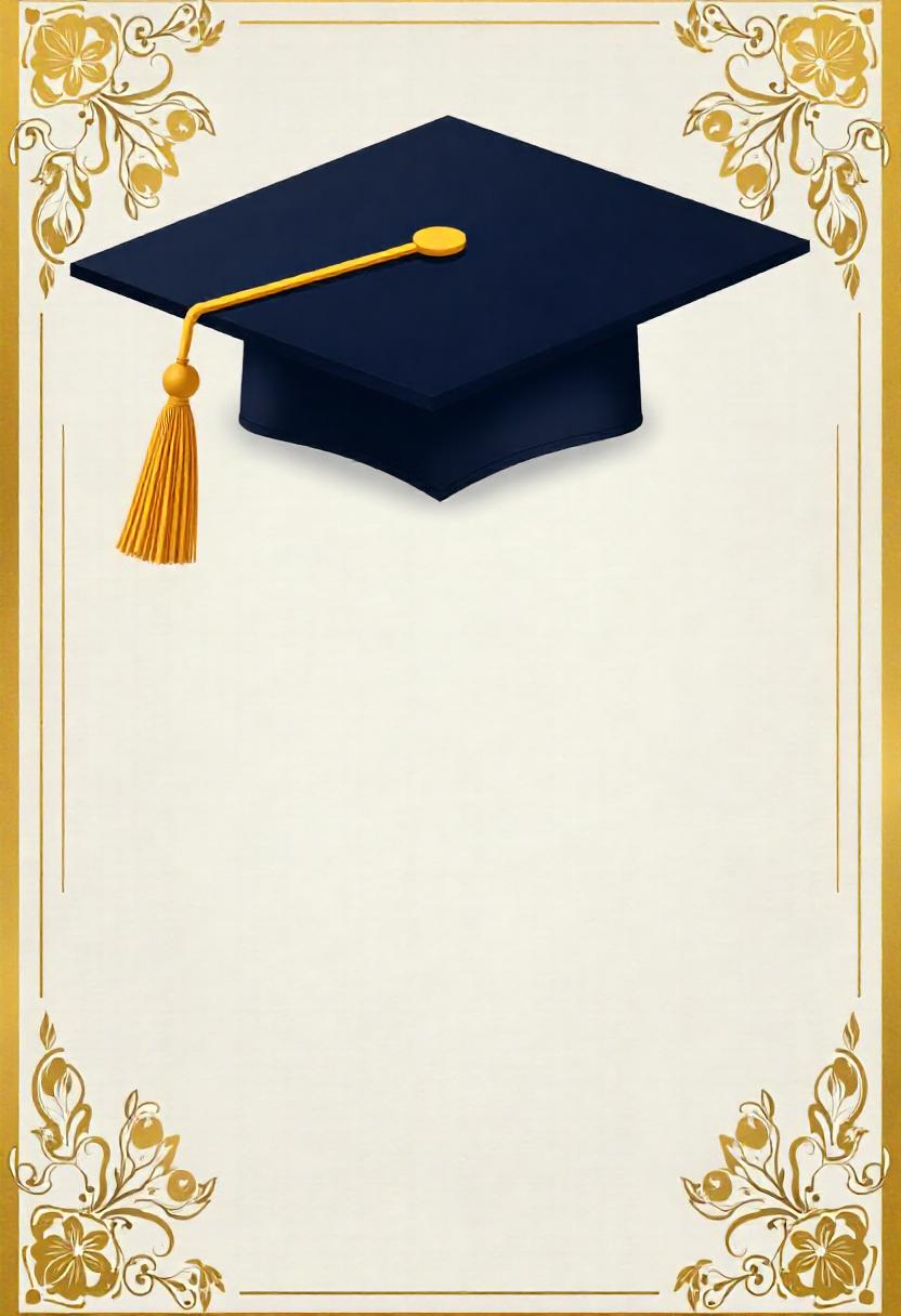 Graduation cap design with elegant floral borders Graduation cap design with elegant floral borders