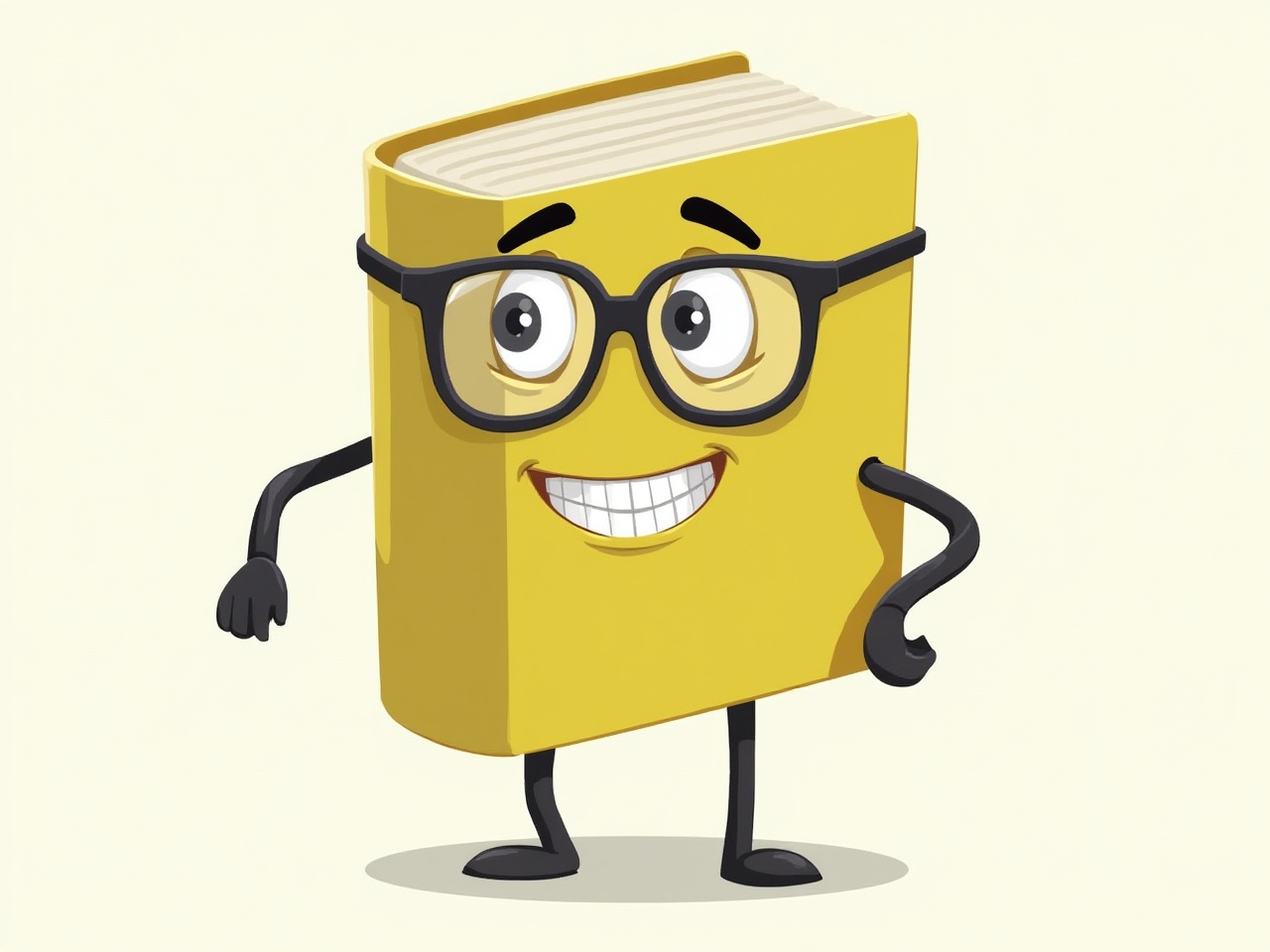 Cheerful glasses-wearing cartoon character Cheerful glasses-wearing cartoon character