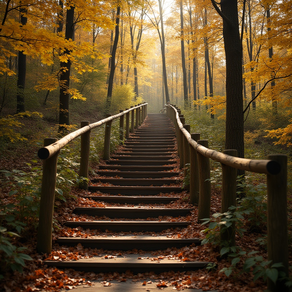 Beautiful autumn trail through golden forest Beautiful autumn trail through golden forest