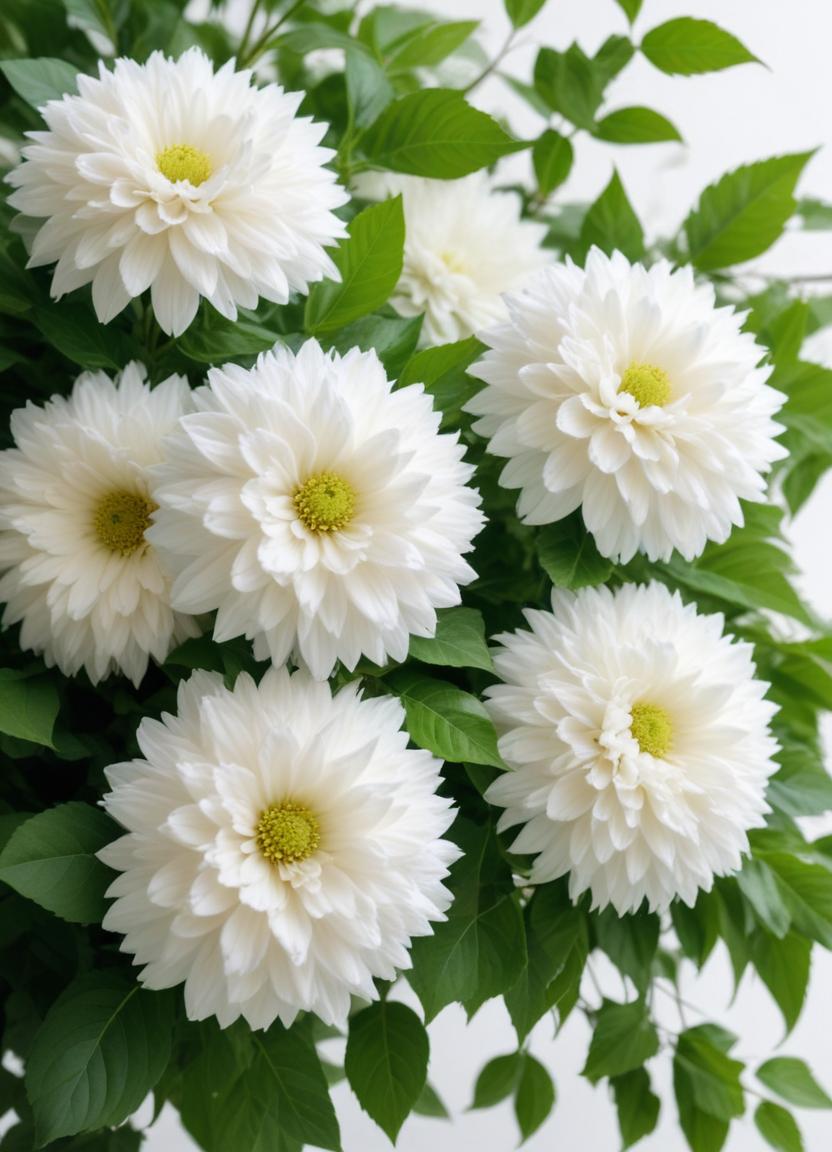 Beautiful white flowers arranged with greenery Beautiful white flowers arranged with greenery