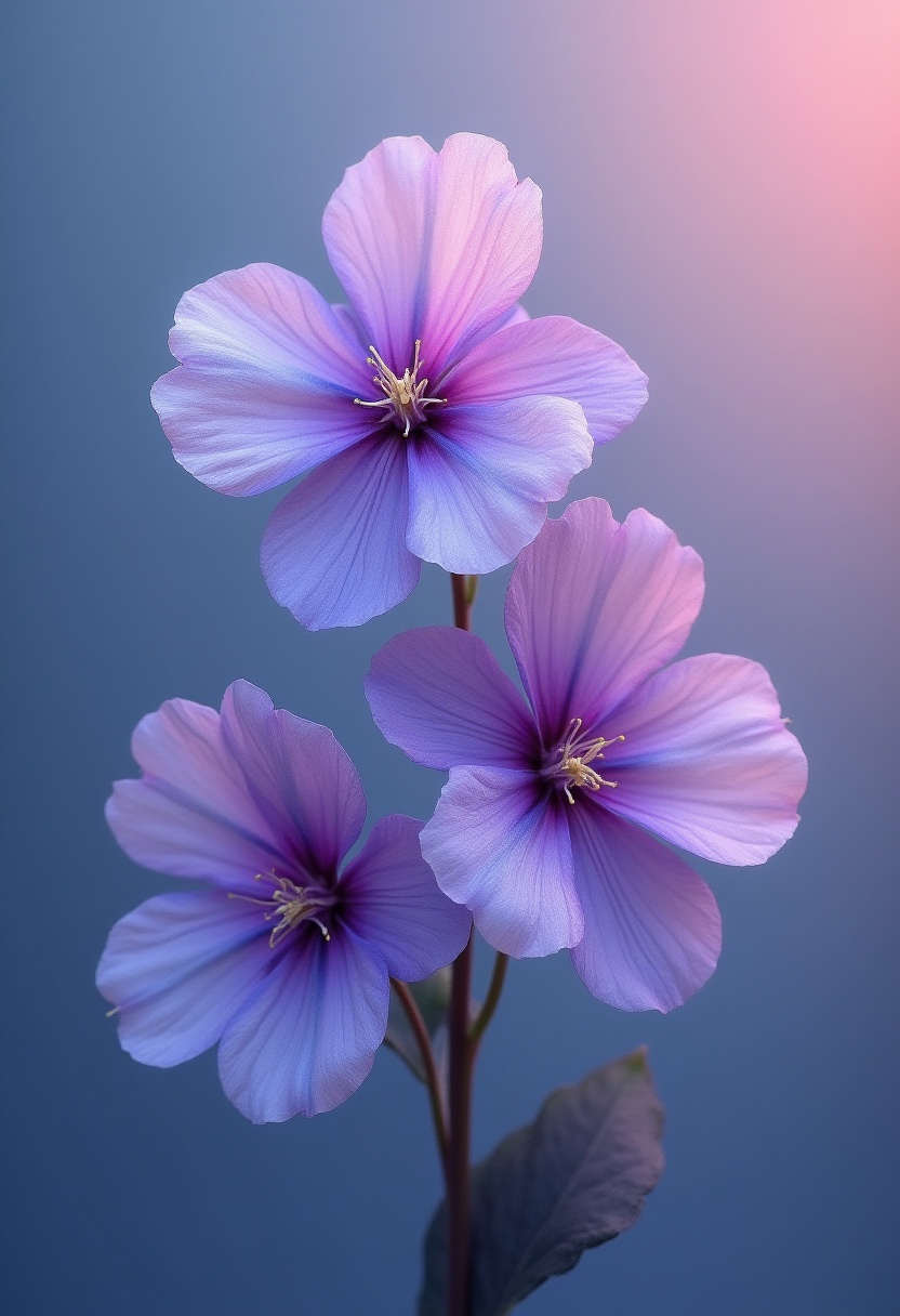 Purple flowers bloom against a soft backdrop in spring Purple flowers bloom against a soft backdrop in spring