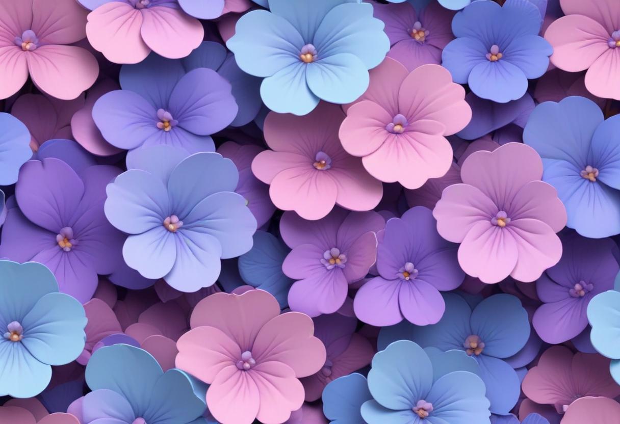 Purple and blue blossoms create beauty Purple and blue blossoms create beauty