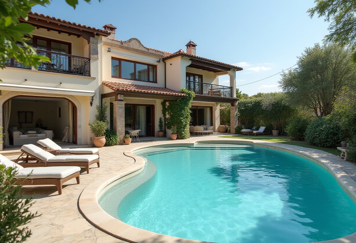 Beautiful villa with pool in sunny garden setting Beautiful villa with pool in sunny garden setting
