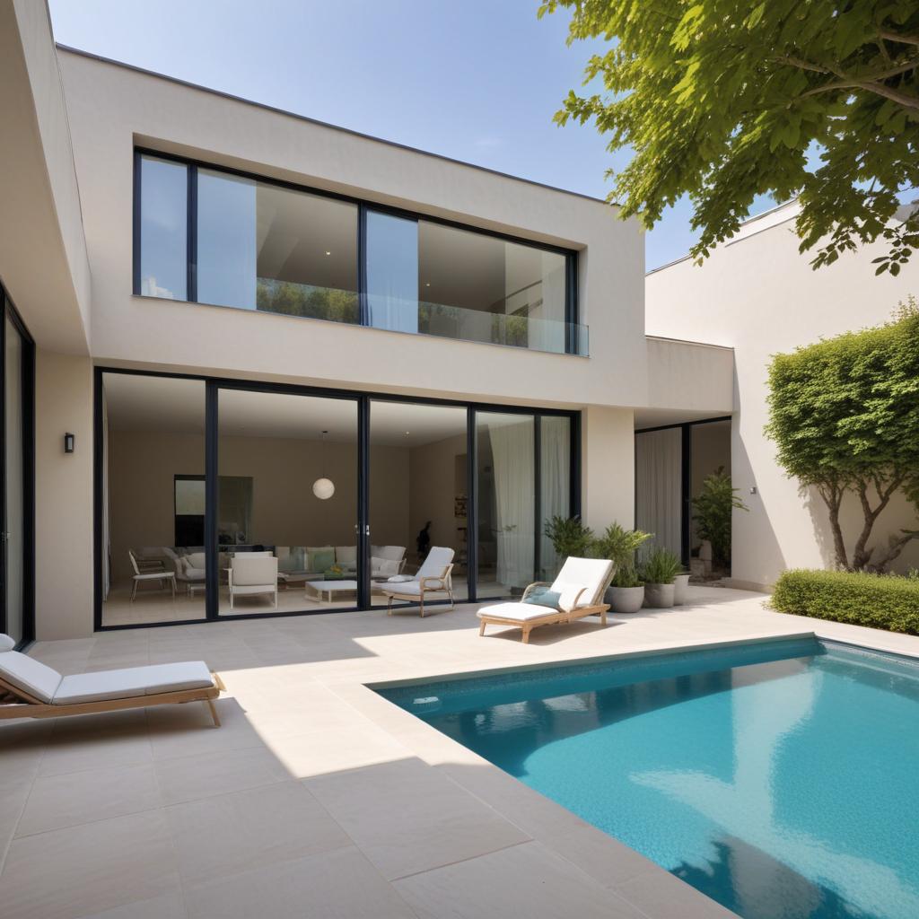 Modern home with a serene pool and outdoor space Modern home with a serene pool and outdoor space