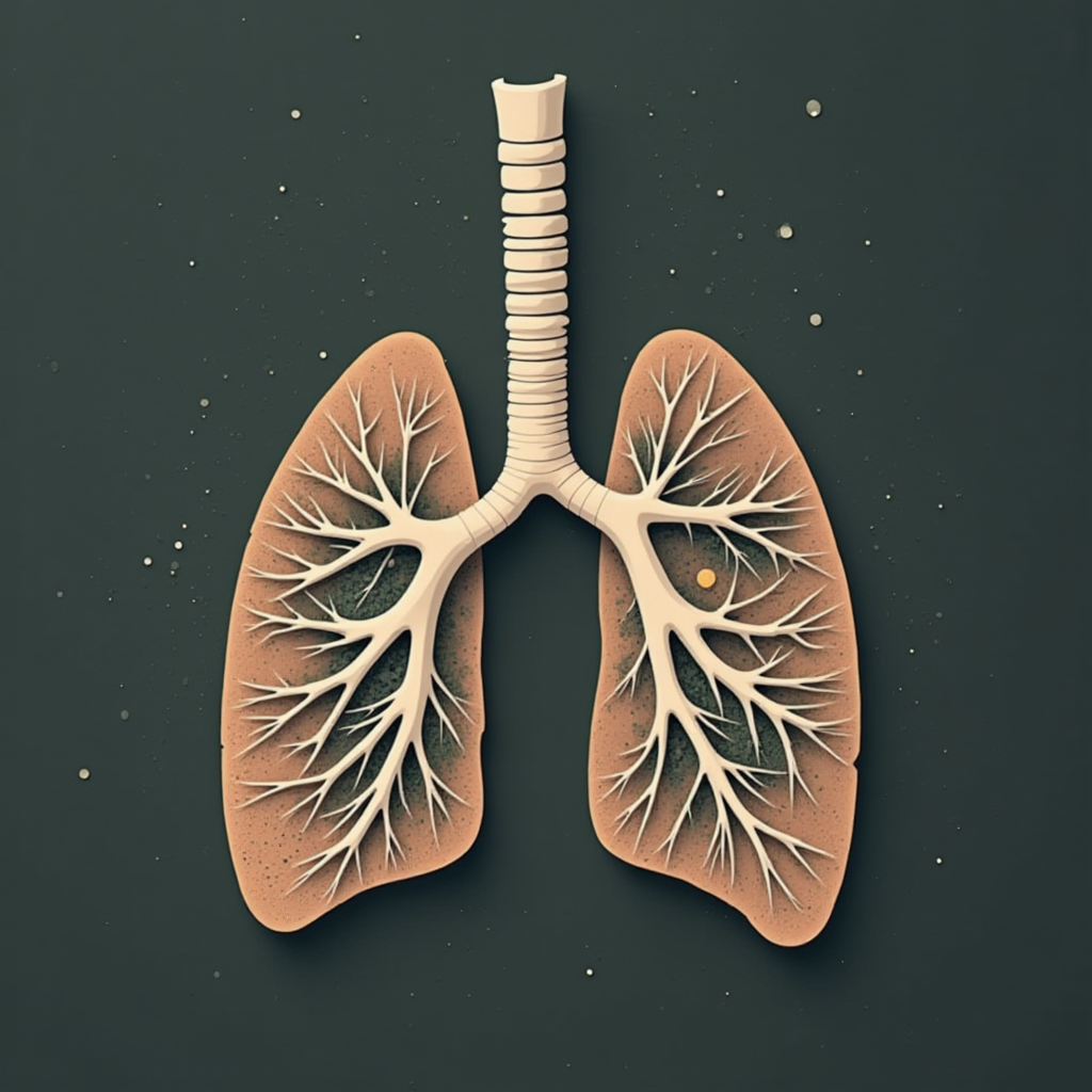 Detailed illustration of human lungs against a dark backdrop Detailed illustration of human lungs against a dark backdrop