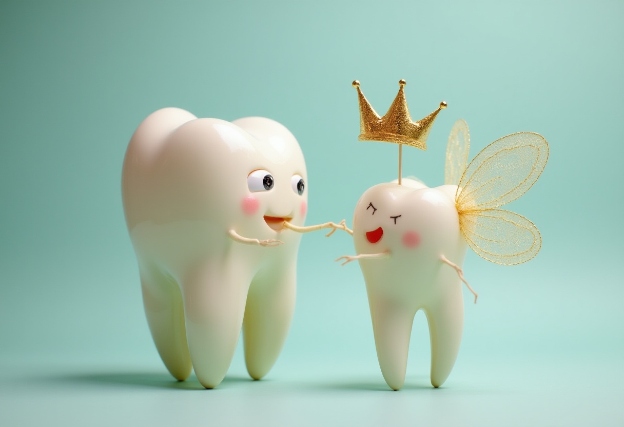 Friendly tooth characters celebrating dental health together Friendly tooth characters celebrating dental health together