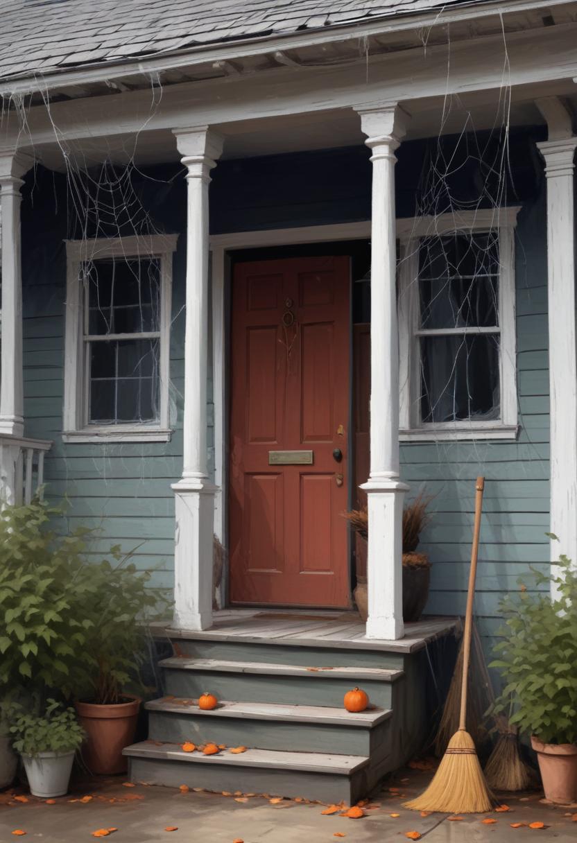 Charming autumn porch with pumpkins and decorations Charming autumn porch with pumpkins and decorations