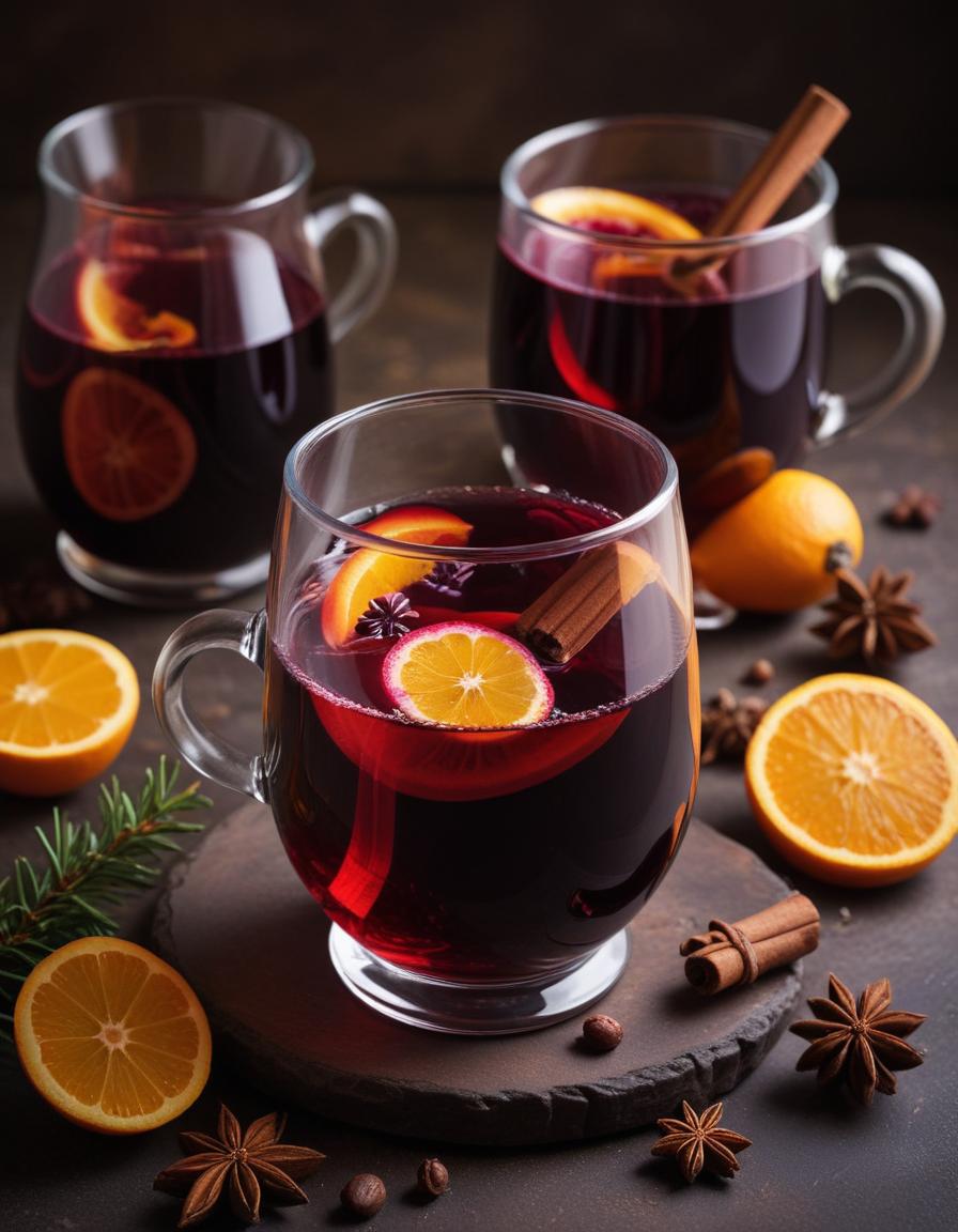 Warm spiced drink with citrus garnishes for cozy evenings Warm spiced drink with citrus garnishes for cozy evenings