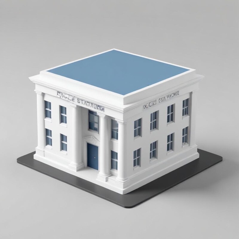 Detailed miniature model of a classic building design Detailed miniature model of a classic building design
