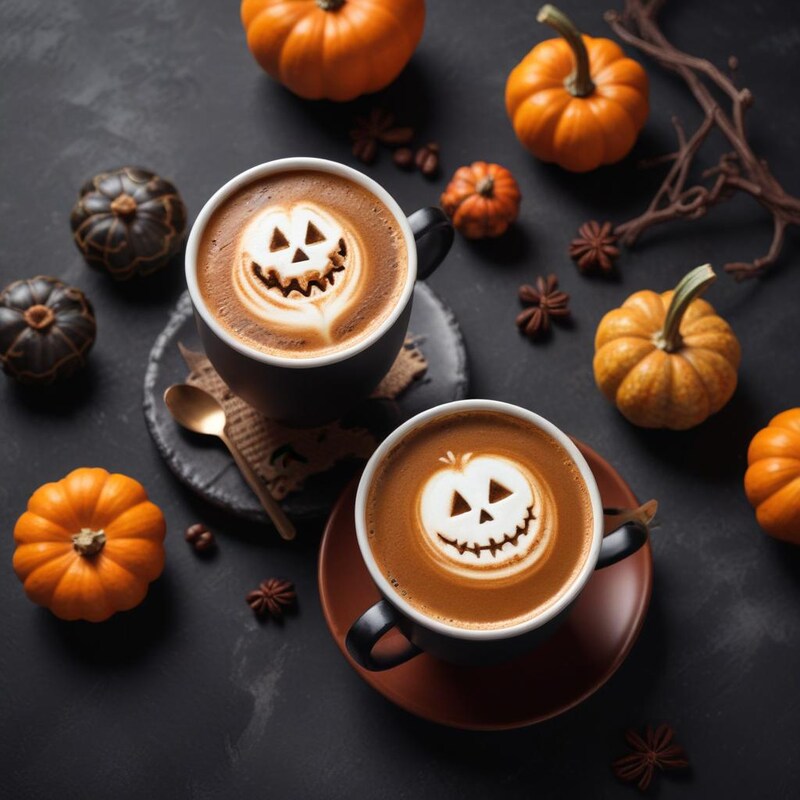Pumpkin-themed coffee drinks for autumn celebration Pumpkin-themed coffee drinks for autumn celebration
