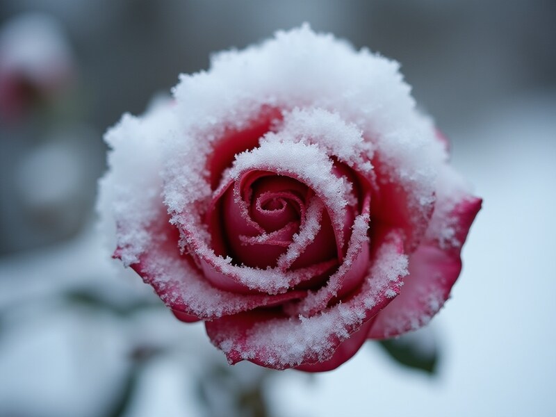 Snow-covered rose captures winter's beauty in nature Snow-covered rose captures winter's beauty in nature