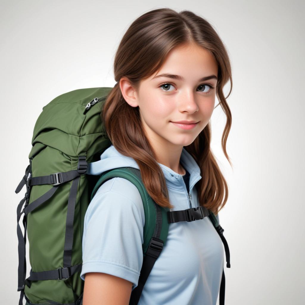 Young hiker preparing for adventure in nature Young hiker preparing for adventure in nature